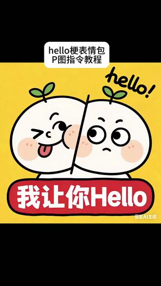 所有人立刻和我hello这是命令,hello梗表情包,hello梗表情包豆包 AI 指令教程,制作hello表情包#审美积累 #豆包ai #豆包P图已经nextlevel了