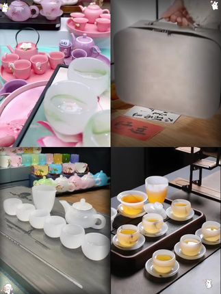 【特惠】玉瓷水墨琉璃茶具套装功夫茶具盖碗公道杯现在简约茶器#茶器茶具 #茶具 #水墨琉璃茶具 #送礼首选#功夫茶具