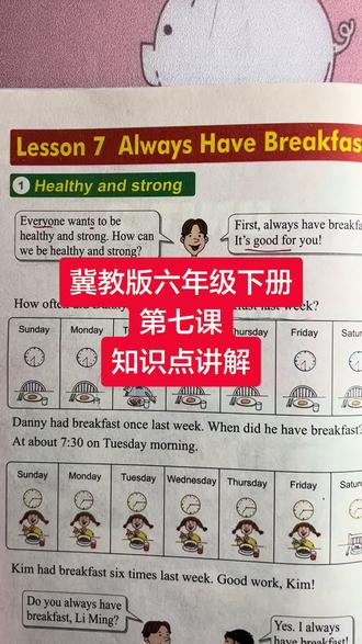 #冀教版六年级下册英语 #冀教版小学英语 冀教版六年级下册第七课知识点讲解