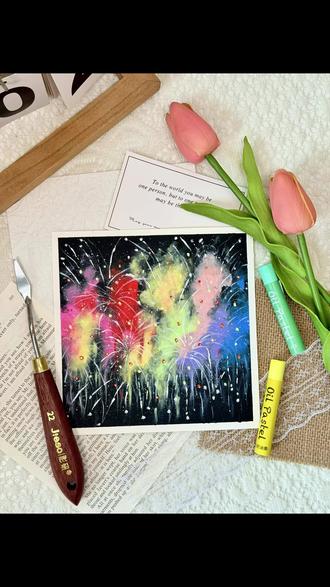 油画棒|烟花
烟花向星辰,许你岁岁安暖。
#抖音年味艺术图鉴 #2026绘画开年挑战 #我的第一张新年画 #油画棒教程 #新手油画棒