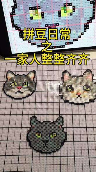 粉丝宝子太有爱了,给自家猫咪准备了新年礼物,爱了爱了。#拼豆 #拼豆豆 #拼豆教程 #抖音 #抖音新人