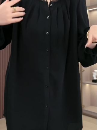 丹思慕大码女装高档秋季新款气质刺绣显瘦宽松长袖上衣#谁穿谁好看