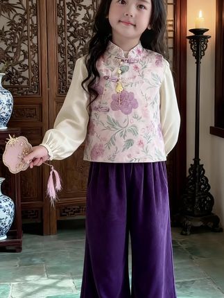 #女童汉服 #女童套装 #生女儿就要这样穿 #女童新中式套装
