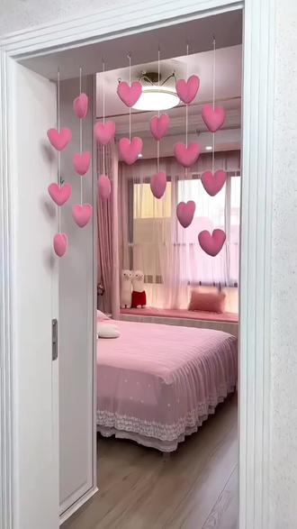 爱心门帘女生卧室儿童房间可爱装饰创意房门挂帘免打孔墙挂饰#爱心门帘 #门帘挂件 #创意门帘 #免打孔门帘 #提升幸福感好物
