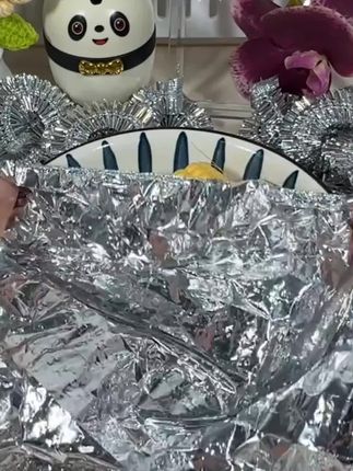 厨房食品铝箔膜饭菜保温套 家用保温铝箔膜套保温罩盖餐桌饭菜保温套厨房食品保鲜隔热保温膜#厨房好物 #铝箔保温套#超实用 #铝箔膜套#饭菜保温套