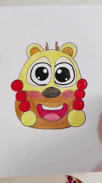 熊二太好吃了吧,喜欢吃冰糖葫芦,我也想吃冰糖葫芦呢😋#脑洞大开 #熊二 #限时表情包 #一起学画画 #儿童创意手工