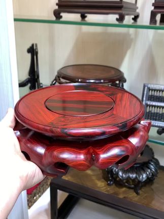 红酸枝微凹黄檀底座#家居摆件 #实物拍摄 #底座#盆景#瓷器