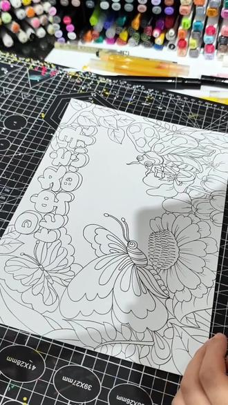 昆虫记手抄报#绘画过程分享 #画画🎨 #可打印线稿#手抄报代画