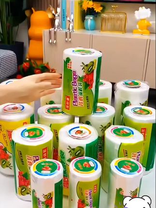 一次性食品保鲜袋!PE材质安全放心,加厚耐用点断易撕,背心手提厨房超好用 #安全食品袋 #厨房好物 #保鲜袋 #居家好物 #点断式设计