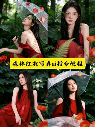 森林红衣写真ai指令教程来了~豆包雨伞p图指令 豆包p图指令教程阳光氛围感 豆包ai图片生成指令雨伞 森林红衣写真教程 森林红衣写真一键生成同款 森林红衣写真照模板 豆包ai生成照片指令 森吱氛围感写真 豆包p图指令婚纱照 ai写真指令 帮我生成图片豆包指令 豆包人物写真ai指令 豆包古风写真指令 豆包红色吊带裙指令#电影感写#森林写真#豆包p图 指令p图#豆包ai #豆包出大片有两把刷子