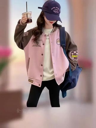 #女童休闲洋气棒球服外套 #女童春秋外套 #女童秋季穿搭 #女童外套 #秋季新款