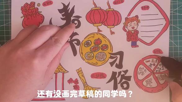 2026马年春节习俗手抄报,新年绘画,绘画教程,小学生手抄报。#春节习俗手抄报 #非遗文化 #春节习俗绘画 #跟着抖音学画画 #小学生手抄报
