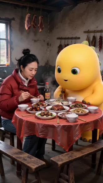 @奶龙 #ai合拍也太好玩了吧 #随变ai随便玩 #AI归乡聚餐糗事录