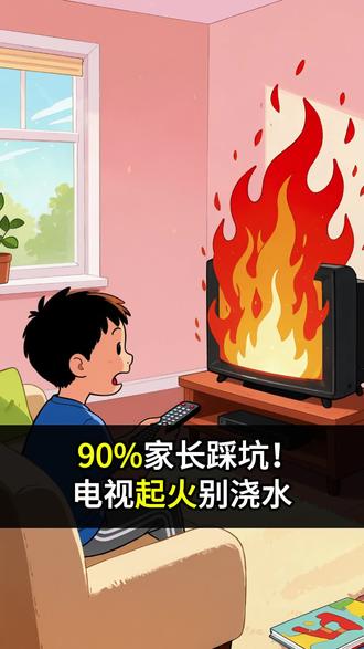 电视起火该怎么办? #儿童安全教育#居家安全#安全常识#家长必看#儿童安全