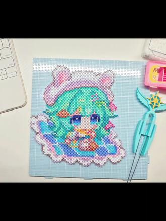 天降萌物!王者线条小狗小乔拼豆~双面格力特布烫法太美啦,闪烫高手战绩至今0失误#小乔线条小狗#我在抖音玩拼豆#拼豆人有自己的春节