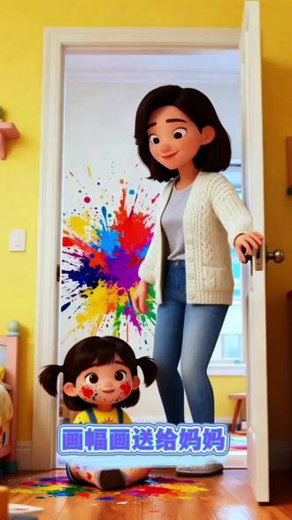 画一幅画送给妈妈!!#儿童动画 #少儿#动画#益智#启蒙