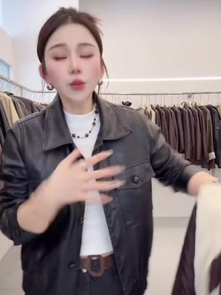 【宋轶同款】油蜡皮植鞣皮衣外套高雅轻奢冬款加绒#好物推荐分享 ##颜值高