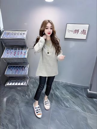 #长款T恤 #蕾丝长款衫#中长款T恤