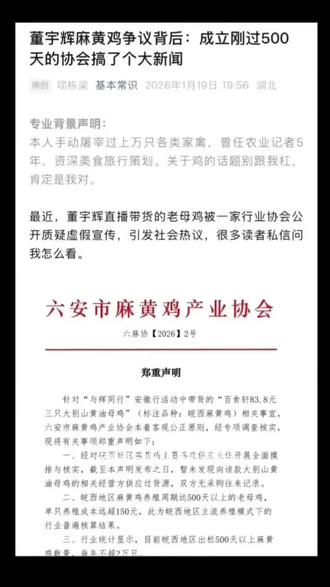 专业人士项栋梁的分析
为与辉同行点赞#三只鸡的故事
安徽黄油母鸡#淮南麻黄鸡