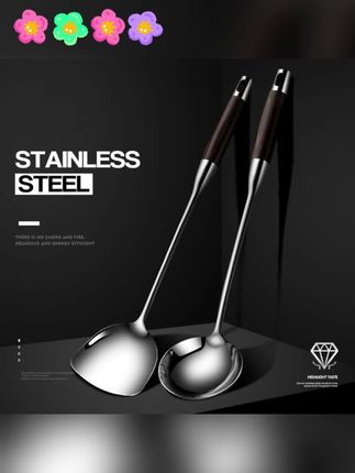 加厚德国316进口锅铲炒菜铲家用厨具勺子炒勺不锈钢锅勺汤勺厨房#锅铲 #加厚锅铲 #炒菜铲 #炒勺 #不锈钢锅勺