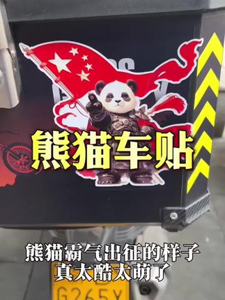 爱国熊猫车贴太帅了#车贴 #熊猫车贴 #汽车装饰 #国庆节 #国庆贴纸
