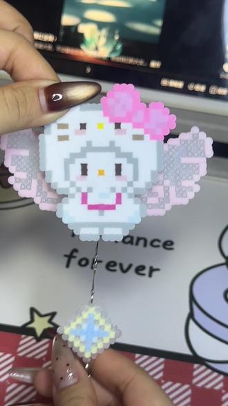 可爱鼠啦 家人们#拼豆diy #挂件 #拼豆豆手工 #手作diy #kitty猫