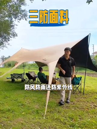 无风绳天幕黑胶八爪鱼天幕燕尾天幕遮阳防晒防水春游户外露营装备#户外露营 #天幕 #无风绳天幕 #八爪鱼天幕 #黑胶天幕