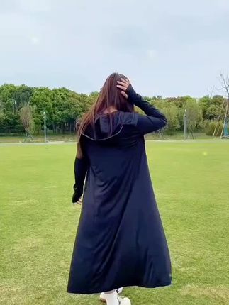 夏季长款防晒衣女户外透气防紫外线轻薄防晒服遮阳连帽宽松过膝