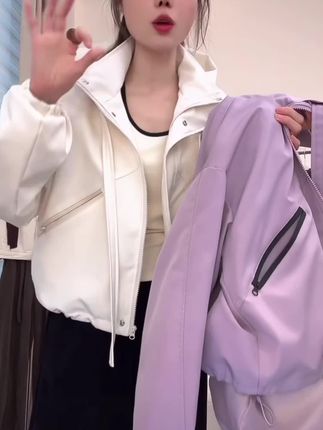 连帽防风短外套女2025年秋季新款韩版潮休闲夹克外套宽松上衣#高级感穿搭 #连帽外套 #夹克外套 #修身显瘦