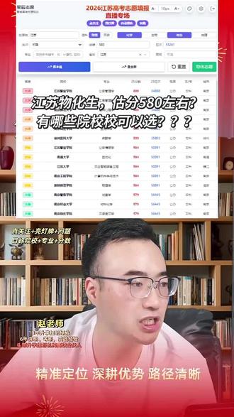 江苏物化生,估分580左右?有哪些院校校可以选???#上大学#选专业