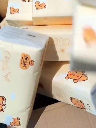 【视频同款】花之护小黄熊XL码大号抽纸餐巾纸实惠装卫生纸面巾纸巾#抽纸悬挂抽纸 #好物推荐🔥 #超便宜超划算