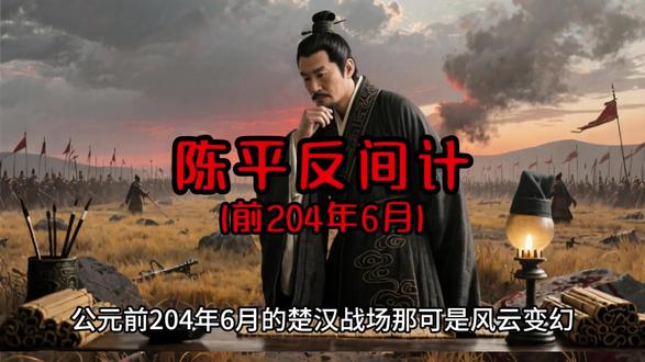 23. 楚汉争霸,公元前204年6月,陈平施反间计,项羽猜忌范增、钟离昧,楚营核心瓦解(楚汉最关键的谋略事件)。#历史 #历史故事 #历史人物 #楚汉争霸 #历史知多少