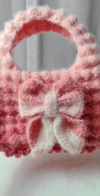 云朵泡芙包包蝴蝶结钩织《教程1》#手工 #新手钩织入门教程 #泡芙包包 #包包材料包 #手工编织零基础教学