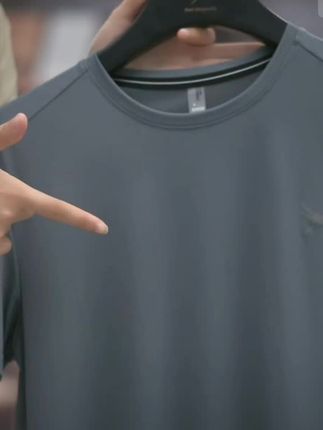 红蜻蜓冰丝短袖T恤短裤两件套男夏季中老年爸爸速干运动休闲套装