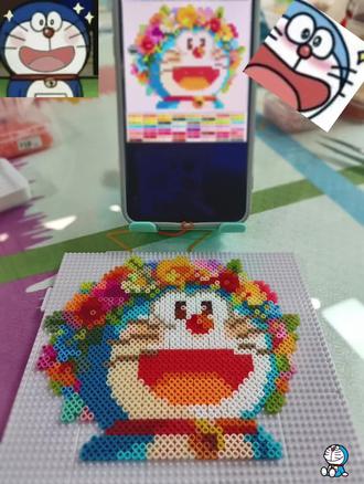 花仙子哆啦A梦立春限定版🍀#拼豆 #哆啦A梦 #立春 #手工 #萌物