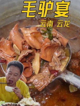 人生第一次吃毛驴宴,每年只有40天,错过还要等一年 #老五想吃遍中国 #云龙美食 #云南美食 #驴肉 #贴秋膘