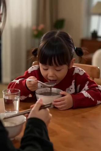 快吃 一会芝麻糊凉了