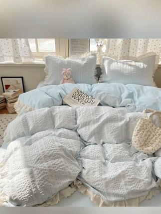 Heart Island【夏威夷】韩系提花泡泡纱蕾丝花边超柔水洗棉四件套 #每日分享 #日常生活 #看过来 #爱了爱了 #同款