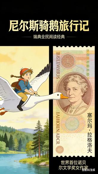 在瑞典,上至国王下至百姓,几乎人人读过《尼尔斯骑鹅旅行记》。作者塞尔玛·拉格洛夫,是世界首位获诺贝尔文学奖的女作家,她的头像还印在瑞典纸币上。这本书告诉我们教育不是灌输,是唤醒善良与勇敢。走出去拥抱世界,学会共情与付出,才能成为真正大写的人。
