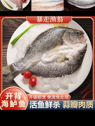 顺丰发货 活鱼现杀 开背鲈鱼 速冻锁鲜 400-500g/条/5条#开背鲈鱼 #活鱼现杀 #速冻锁鲜