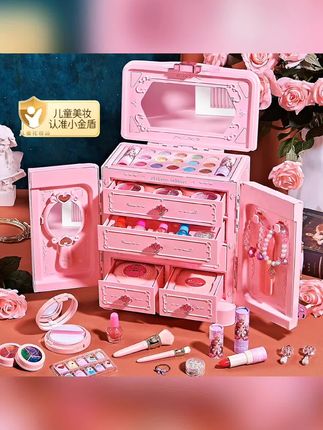 儿童化妆品玩具套装正品女孩的生日情人节礼物公主彩妆盒指甲油#小孩化妆品套装 #玩具化妆盒套装 #小公主化妆包 #小女孩化妆品玩具套装