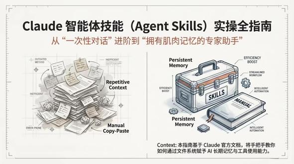 告别Prompt!Claude Skills打造AI专家
🌟 什么是 Claude Skills?
简单说,就是给 Claude 装上了一个**“永久技能包”**。
• 以前 (Prompting):像便利贴,用完即丢,每次都要重新粘贴。
• 现在 (Agent Skills):像肌肉记忆,一次配置,终身自动调用。
✨ 核心原理:像人一样“按需翻书”
Claude 不会傻傻地把所有知识一次性背下来(省 Token!),而是通过文件系统和 Bash指令 灵活调用。
这就叫渐进式披露 (Progressive Disclosure),分三层加载:
1. Level 1 元数据:AI 知道“我有这个技能”。
2. Level 2 说明书:被触发时,AI 读取具体步骤。
3. Level 3 资源库:执行时才调用代码或文档。
🛠️ 3步打造你的 Skills 专家:
1. 建文件夹:每个技能就是一个文件夹,模拟电脑文件系统。
2. 写身份证 (SKILL.md):
• Description 是关键!告诉 Claude “我是干嘛的”以及“什么时候用我”。
3. 装入大脑:放入 Python 脚本或 PDF,让 AI 拥有处理特定任务的硬核能力。
💡 避坑指南
安全第一!千万别随意安装来源不明的 Skills,小心恶意代码。
别再手写 Prompt 了,快用 Claude Skills 定制你的专属 AI 专家吧!🤖✨
#AI工具 #生产力 #AI教程 #AI #Claude