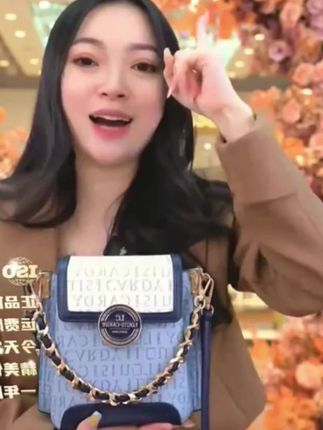 路易卡迪 轻奢蓝色老花字母拼色手提斜挎包#包包推荐 #气质穿搭 #好物推荐🔥 #包包控每天更新