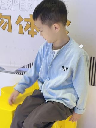 蓝色针织外套#男童外套#针织衫#童装#春装外套