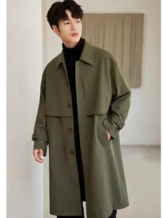 春秋款高端外套男款风衣中长款休闲高级感男士时尚高档大衣FY312时尚气质穿搭 #帅气穿搭 #男生穿搭 #阳光帅气 #高端大气 #时髦穿搭