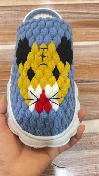 生肖老虎钩织教程#我的手工作品 #冰条线拖鞋教程