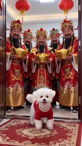 #AI小狗迎财神记 #随变ai随便玩 #萌犬汪星人 #它真的好像个小宝宝 #我的萌宠