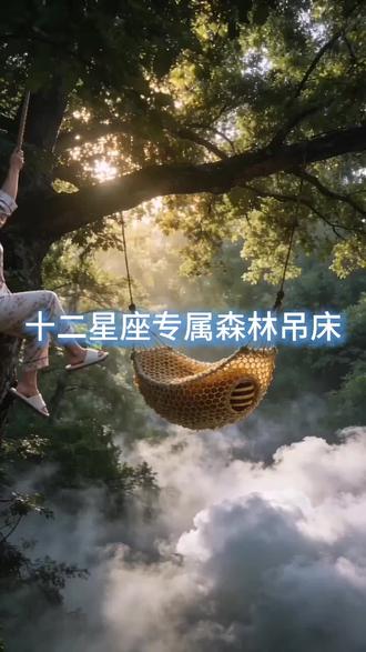 十二星座专属森林吊床挑战#十二星座 #挑战 #助眠 #ai创作浪潮计划 #野外