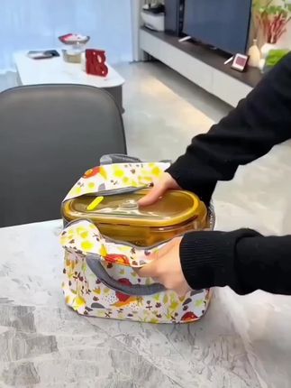 玻璃饭盒琥珀色可微波炉加热专用上班族带盖餐盒便当碗分隔保鲜盒#餐盒#保鲜盒