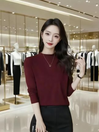 秋季新款打底衫显瘦遮肉 #减龄显瘦穿搭 #谁穿谁好看 #打底衫#女装#高级感穿搭
